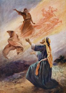 Elija fährt in einem feurigen Wagen in den Himmel