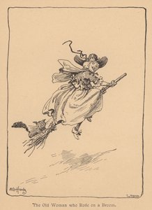 Die alte Frau, die auf einem Besen ritt