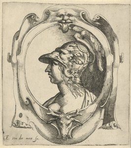 Büste einer jungen Frau mit Helm