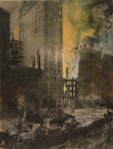 Feuer in der 24. Straße, New York City von Everett Shinn