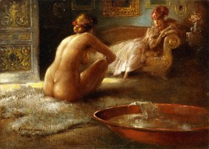 Der Voyeur und ihre Badende