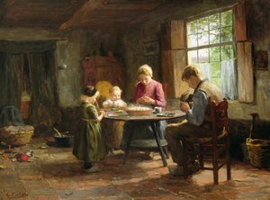 Ein niederländisches Interieur - Tischgebet
