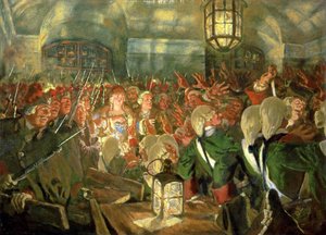 Großherzogin Elisabeth mit Wachen während des Staatsstreichs von 1741