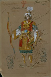 Kostümentwurf für die Oper Ruslan und Ljudmila von M. Glinka
