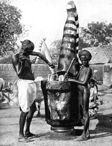 Sesammühle zu Ehren einer hinduistischen Göttin, Indien, 1936