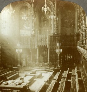 Innenraum des House of Lords, Westminster, London