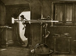 Jeremiah Horrocks in seinem Observatorium, Illustration aus 