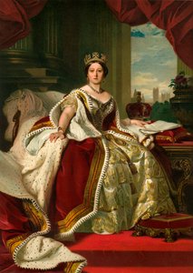 Ihre Majestät die Königin in ihren Staatsroben, 1859, ca. 1897 von Eyre and Spottiswoode