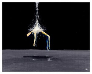 Abstrakte Figur durchnässt