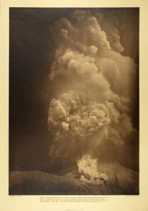Vesuv - Eine große Lawine heißer Asche in der Nähe des Observatoriums, 13. April 1906 (Schwarzweißfoto)