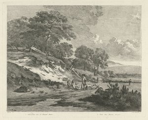Dünenlandschaft mit ruhenden Jägern