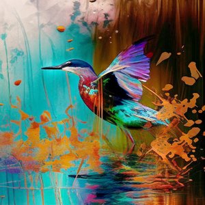 Abstrakter Vogel, inspiriert von Claude Monet