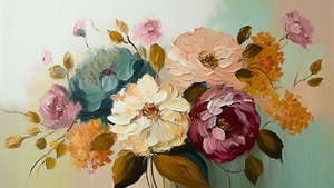 Abstrakte Vintage-Blumenmalerei