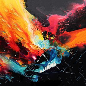 Abstraktes Acrylgemälde von F. Abderrahim