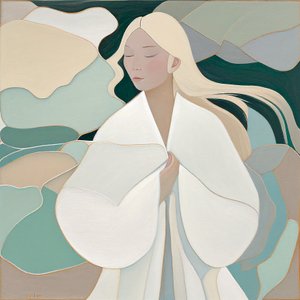 Schönes blondes Frauenporträt von F. Abderrahim