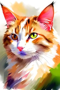 Schönes Porträt einer niedlichen Katze von F. Abderrahim