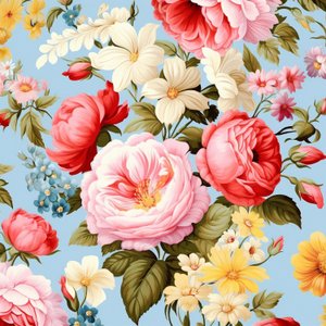 Schönes rosa florales botanisches Motivmuster, leuchtende Farben, Wandkunstdrucke von F. Abderrahim