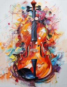 Schönes Geigenbild zu verkaufen, Wandkunst von F. Abderrahim