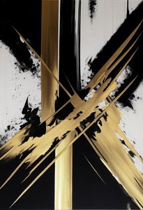 Zeitgenössische gold-schwarze Malerei