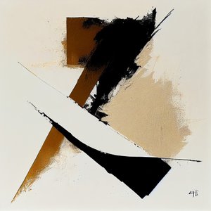 Minimalistische abstrakte Malerei für Wanddekoration von F. Abderrahim