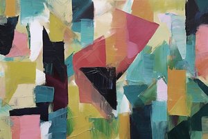 Minimalistische geometrische abstrakte Malerei von F. Abderrahim