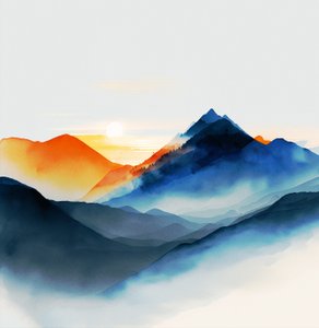 Schattierungen von ruhigen blauen Bergen von F. Abderrahim