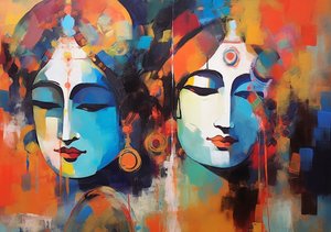 Shiva Shakti (modernes Gemälde) von F. Abderrahim