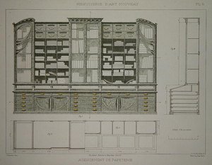 Entwurf für einen Schreibwarenschrank, Illustration aus 