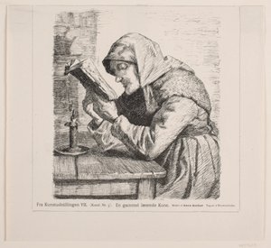 Eine alte lesende Frau von F. Hendriksen
