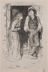 Illustration zu "Askeladden som fik prinsessen til at løgste sig" von F. Hendriksen