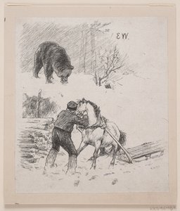 Illustration zu "Velgjort og ilede lønnet" von F. Hendriksen
