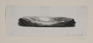 Vignet. Schneebedeckte Berge von F. Hendriksen