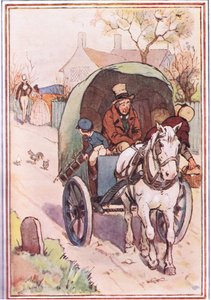 Als sie sich entfernten, rannte seine Mutter aus dem Tor, Illustration aus David Copperfield, 1914 von F. M. B. Blaikie