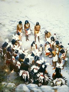 Lenya-Zeremonie, Walpi Pueblo, um 1900