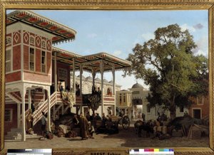 Ein Karawanserei (oder Karawane) in Trapezunt von Fabius Brest