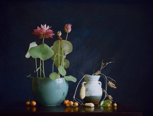 Rosa Lotus-Stillleben