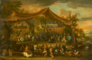 Ein Prozess unter Tieren und Pygmäen, Unbekannt von Faustino Bocchi or Boccasi
