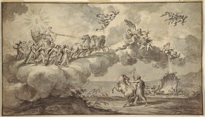 Wandteppich-Design: Apollo in seinem von Aurora geführten Wagen