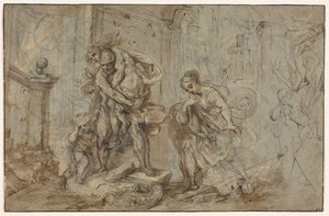 Aeneas rettet Anchises beim Fall von Troja