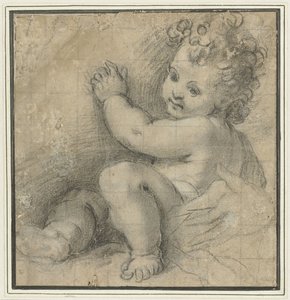 Christuskind mit der Hand von Maria