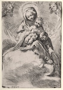 Madonna in den Wolken von Federico Barocci