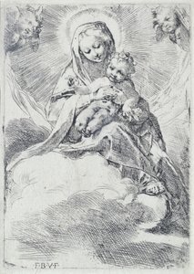 Madonna in den Wolken von Federico Barocci