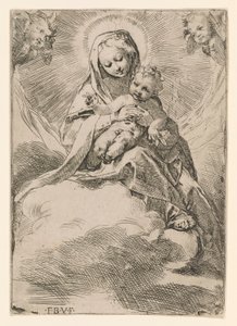 Jungfrau und Kind in den Wolken von Federico Barocci