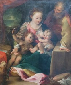 Heilige Familie und Johannes der Täufer von Federico Fiori (after) Barocci or Baroccio