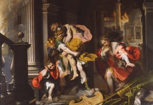 Flucht des Äneas aus Troja von Federico Fiori Barocci or Baroccio