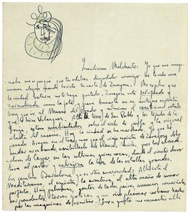 Autographenbrief an Melchor Fernandez Alamgro, Granada, Ende Januar 1926 von Federico Garcia Lorca