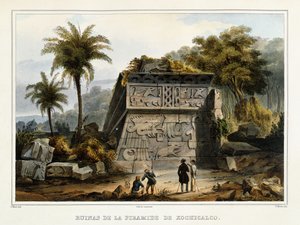 Ruinen der Pyramide von Xochicalco, 1839? von Federico Mialhe