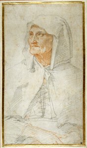 Eine alte Dame sitzt, Halbfigur