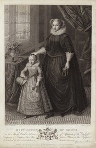Porträt von Maria Stuart und ihrem Sohn, James