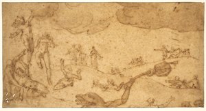 Szene aus der Hölle der Geizigen von Federico Zuccaro